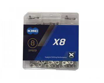 Цепь велосипедная КМС Х8 1/2х3/32 116 зв.Silver/Gray, KMC KB 0414 фото